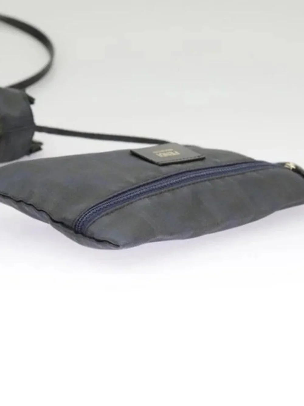 FENDI Zucca Canvas Tote Bag Gold Navy Auth ep6478 - Picture 13 of 16